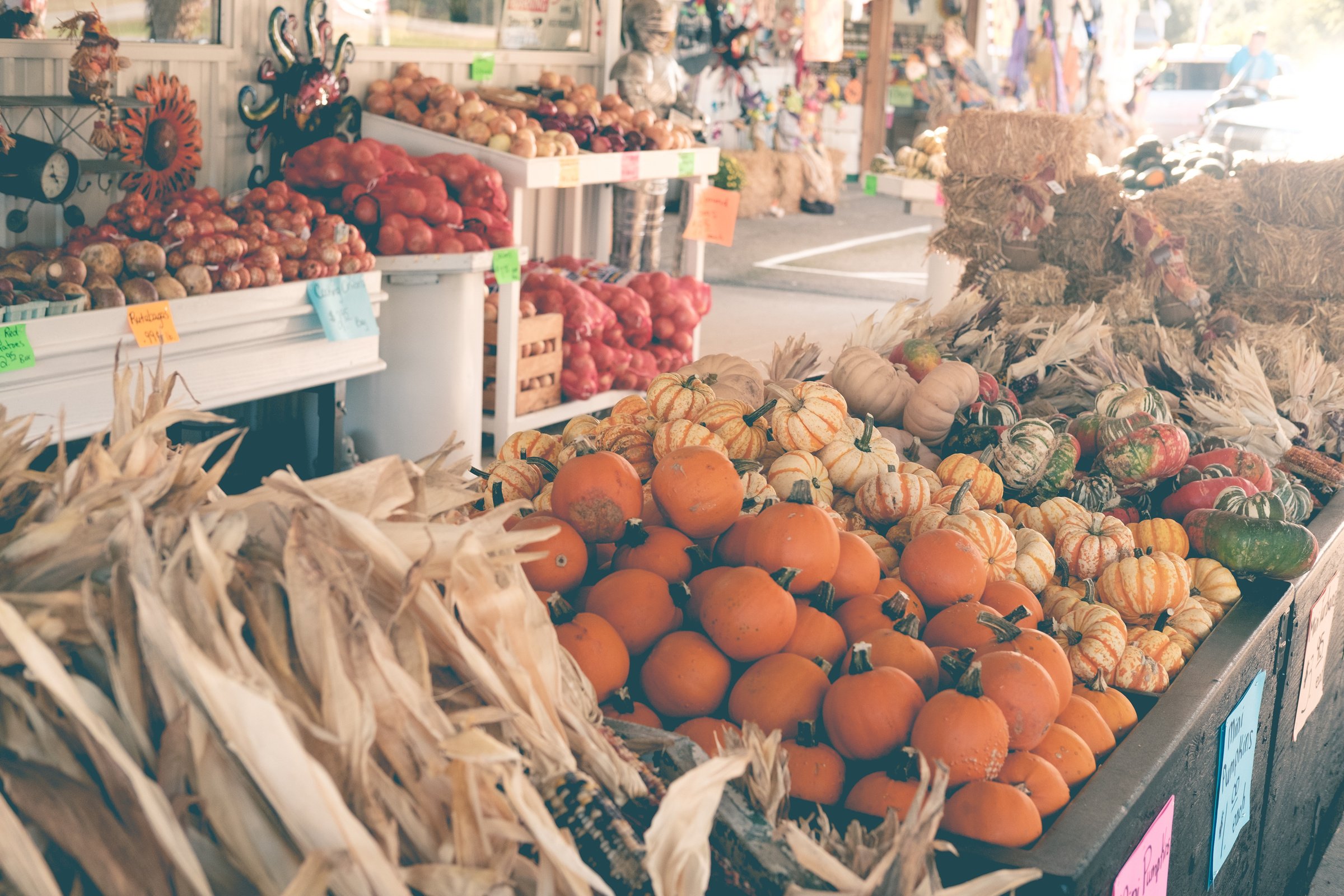 Autumn or fall farmers market